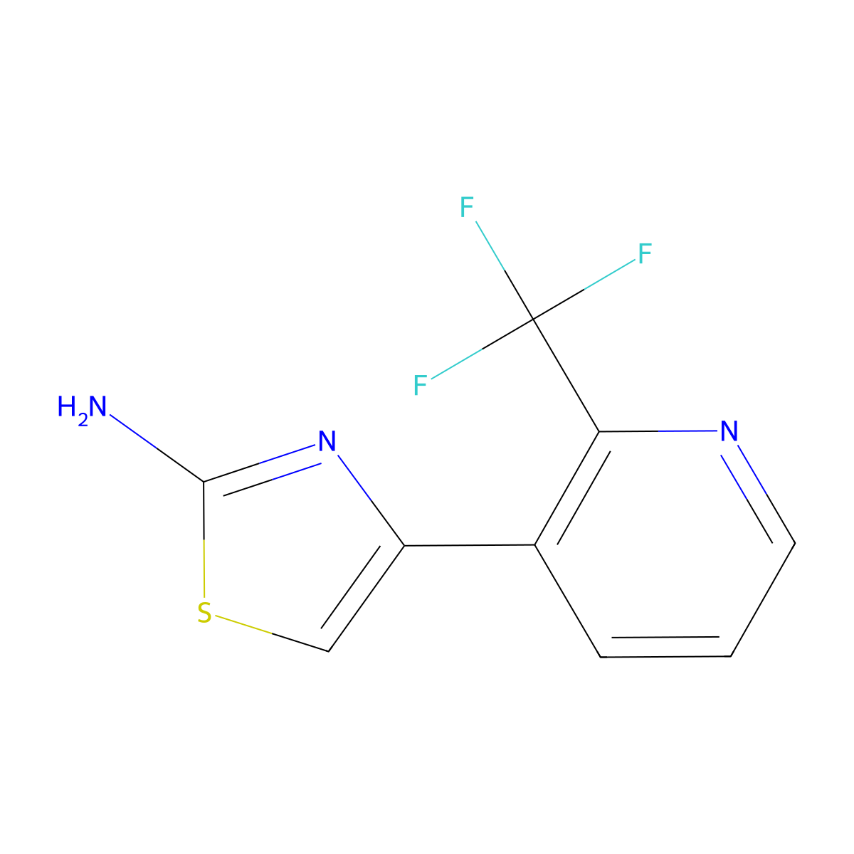 4-[2-(Trifluoromethyl)pyridin-3-yl]-1,3-thiazol-2-amine molecular structure, CAS 2229452-20-2
