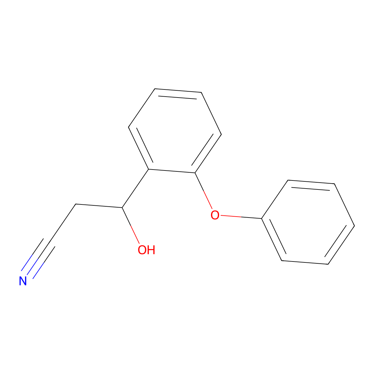 3-Hydroxy-3-(2-phenoxyphenyl)propanenitrile molecular structure, CAS 2229454-62-8