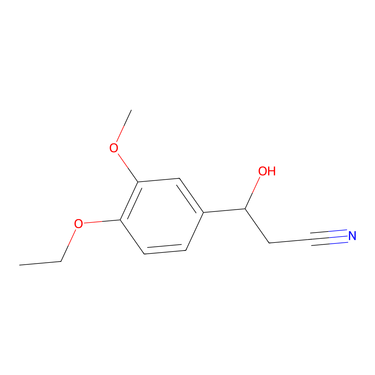 3-(4-Ethoxy-3-methoxyphenyl)-3-hydroxypropanenitrile molecular structure, CAS 2229455-70-1