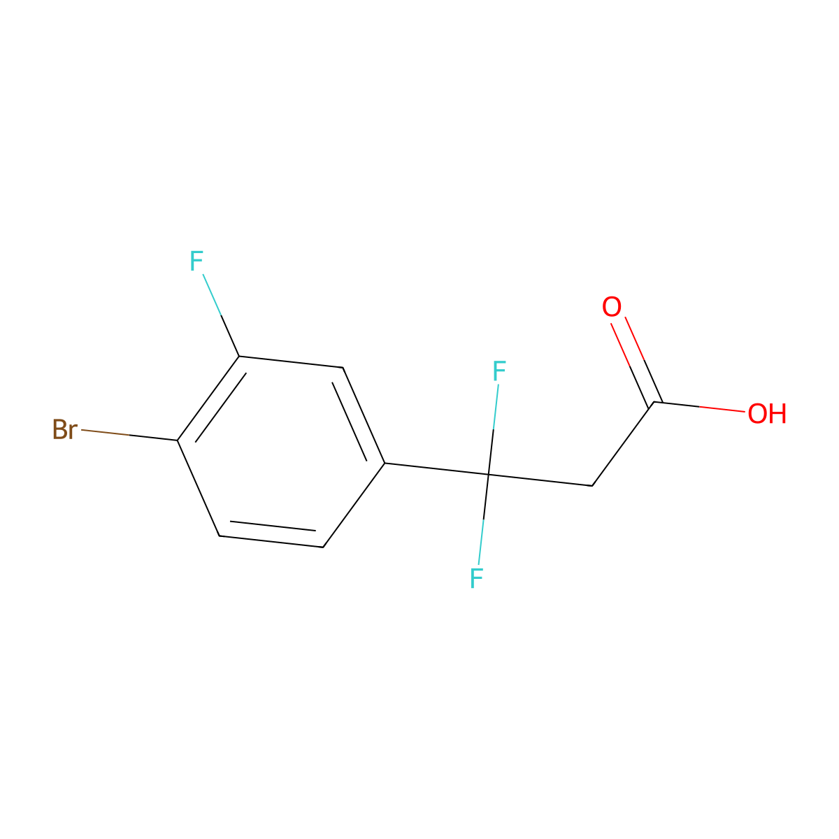 3-(4-Bromo-3-fluorophenyl)-3,3-difluoropropanoic acid molecular structure, CAS 2229456-75-9