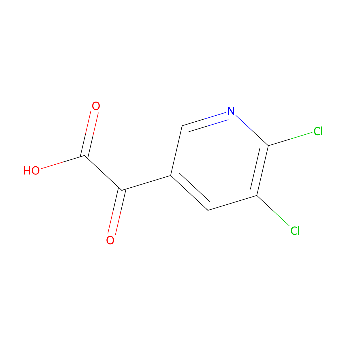 2-(5,6-Dichloropyridin-3-yl)-2-oxoacetic acid molecular structure, CAS 2229457-56-9
