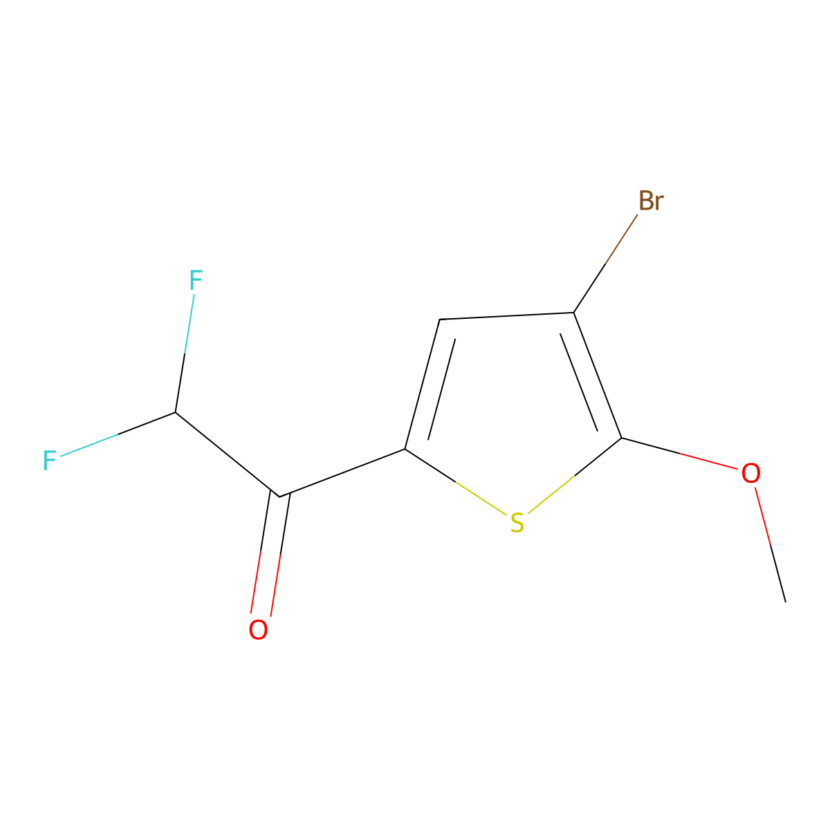 1-(4-Bromo-5-methoxythiophen-2-yl)-2,2-difluoroethan-1-one molecular structure, CAS 2229458-27-7