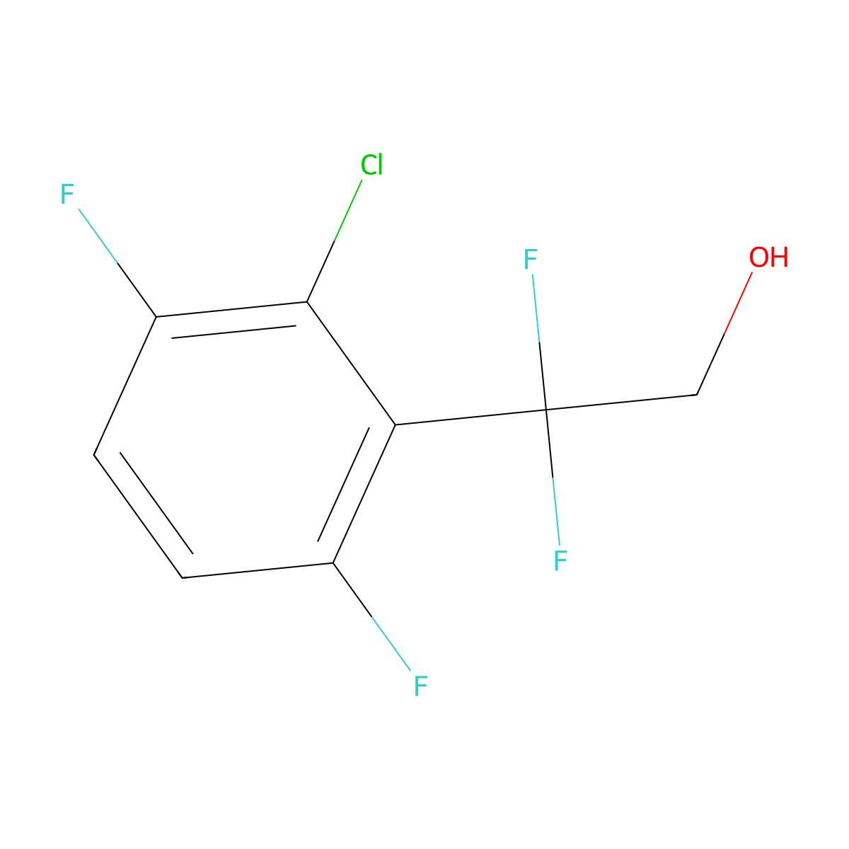 2-(2-Chloro-3,6-difluorophenyl)-2,2-difluoroethan-1-ol molecular structure, CAS 2229458-37-9