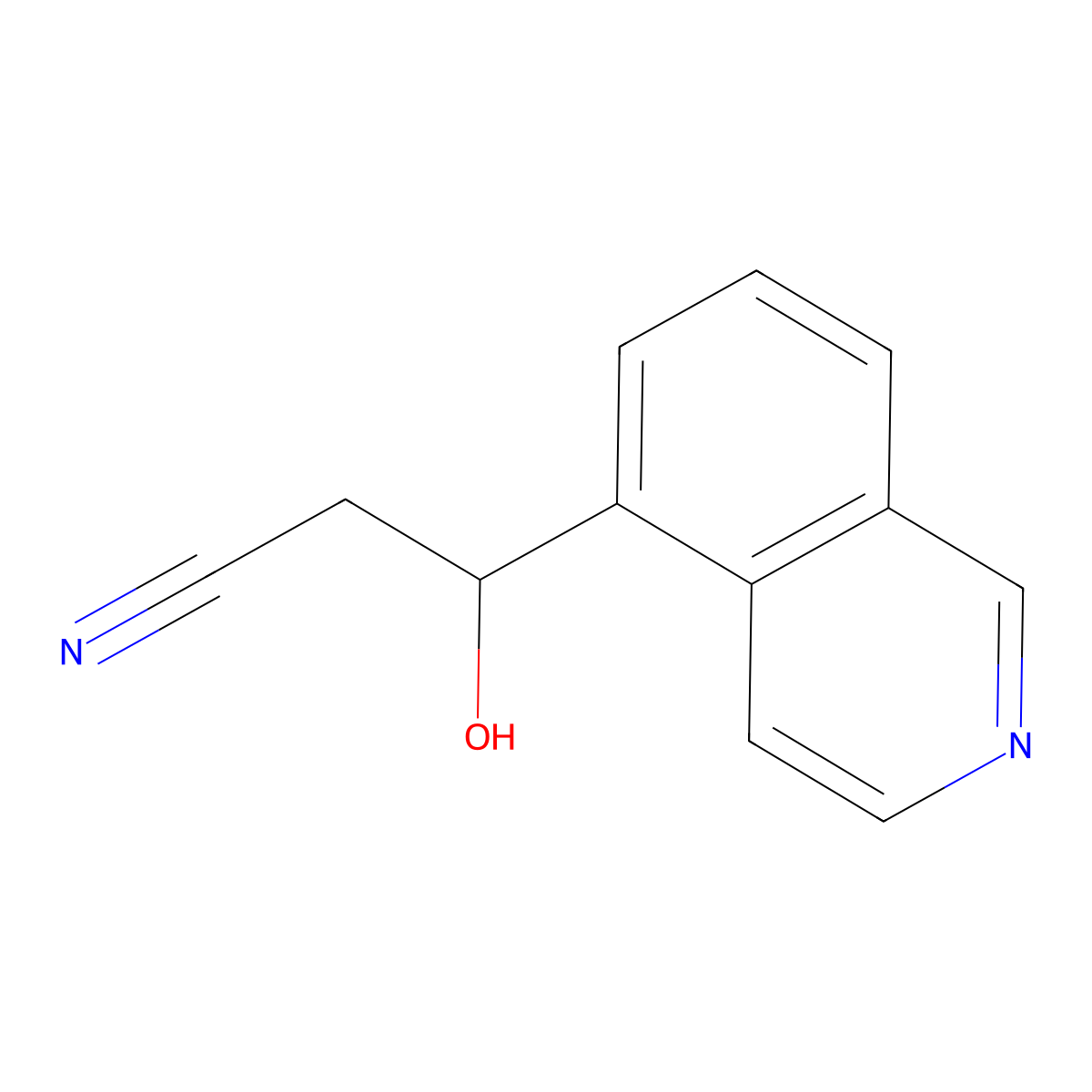 3-Hydroxy-3-(isoquinolin-5-yl)propanenitrile molecular structure, CAS 2229458-39-1