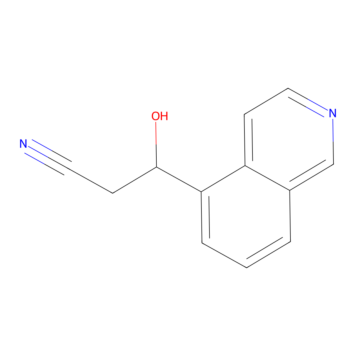3-Hydroxy-3-(isoquinolin-5-yl)propanenitrile molecular structure, CAS 2229458-39-1