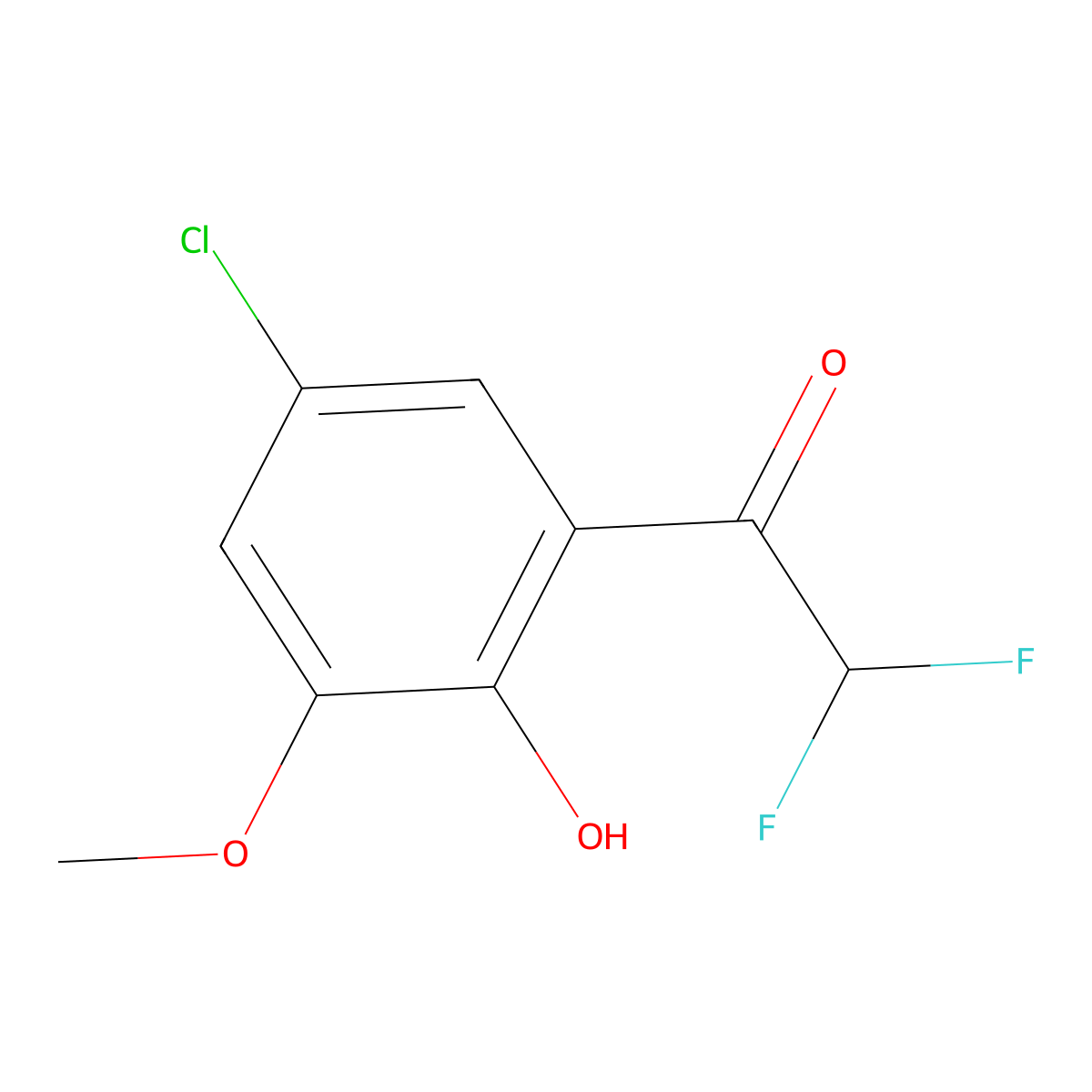 1-(5-Chloro-2-hydroxy-3-methoxyphenyl)-2,2-difluoroethan-1-one molecular structure, CAS 2229459-32-7