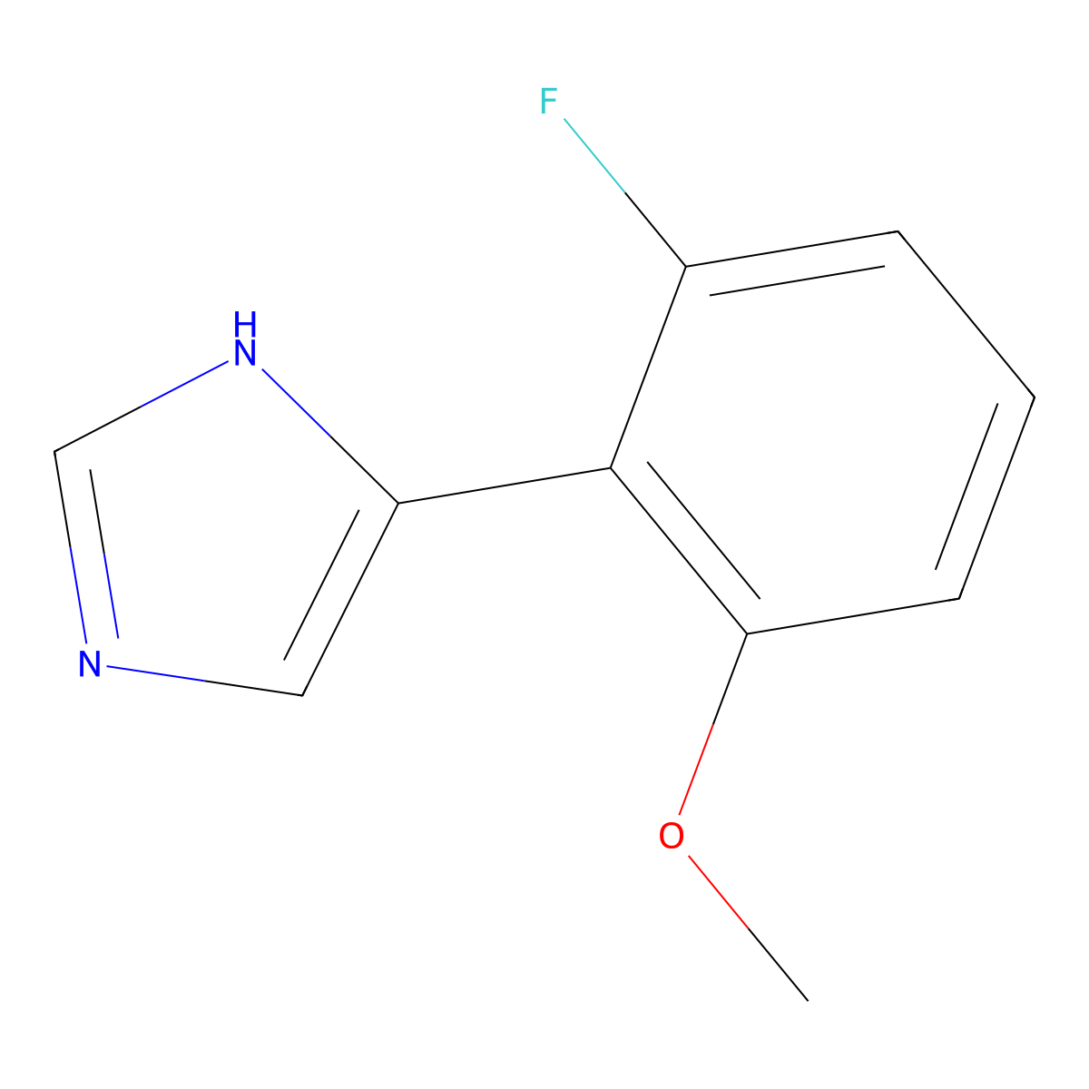 4-(2-fluoro-6-methoxyphenyl)-1H-imidazole molecular structure, CAS 2229459-59-8