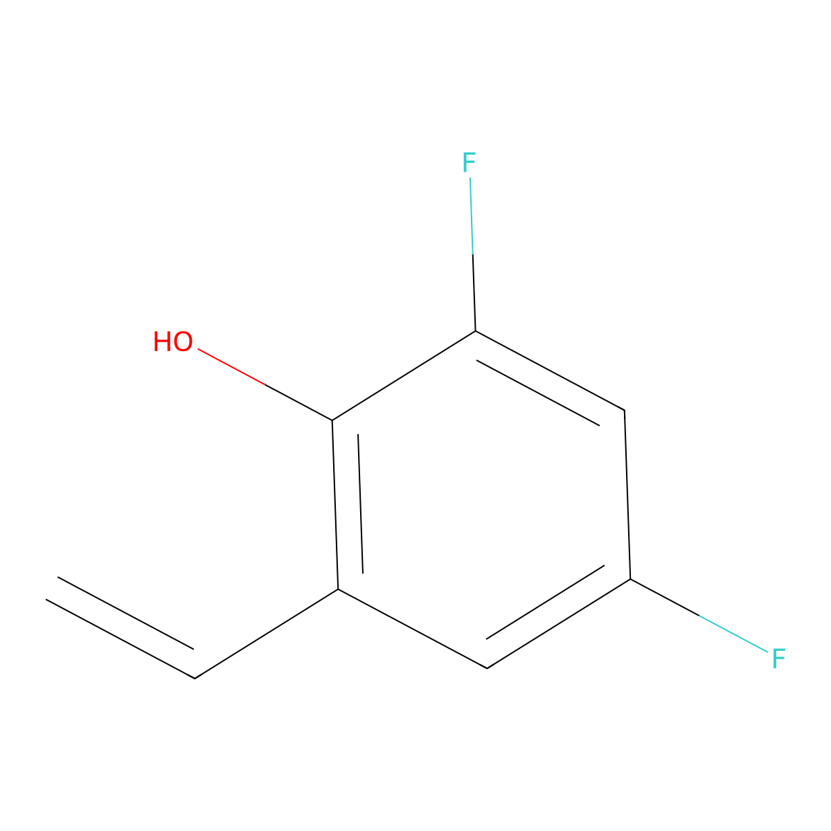 2-Ethenyl-4,6-difluorophenol molecular structure, CAS 2229460-76-6