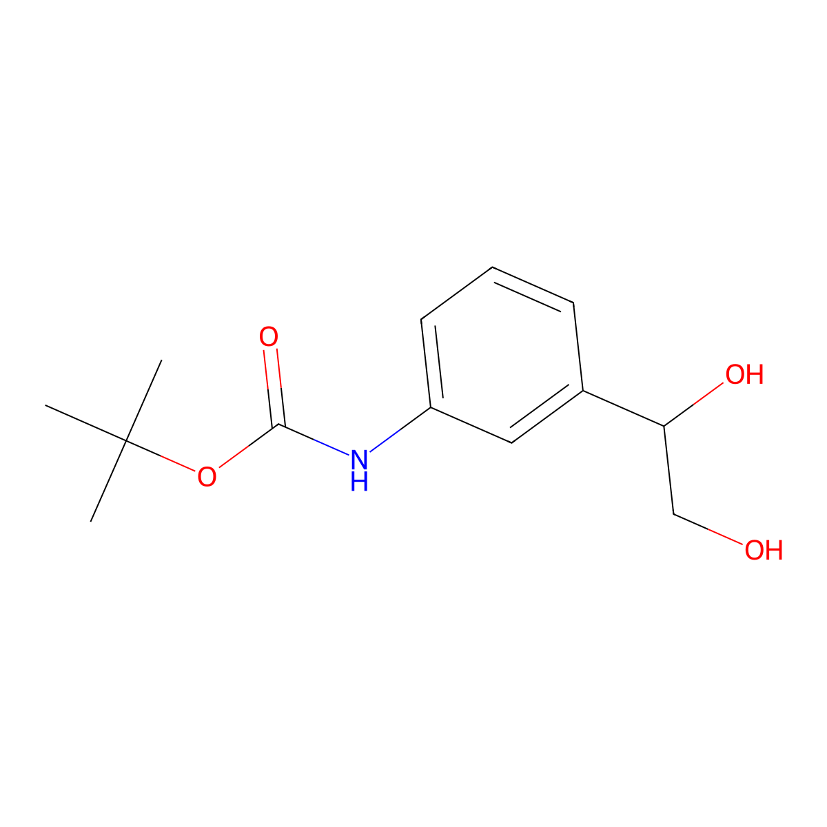 tert-butyl N-[3-(1,2-dihydroxyethyl)phenyl]carbamate molecular structure, CAS 2229460-84-6