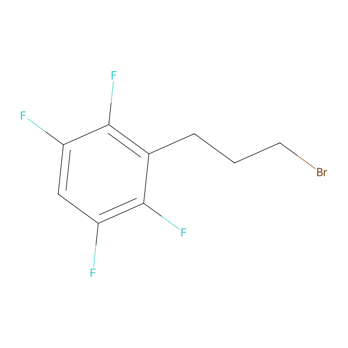 3-(3-Bromopropyl)-1,2,4,5-tetrafluorobenzene molecular structure, CAS 2229461-63-4