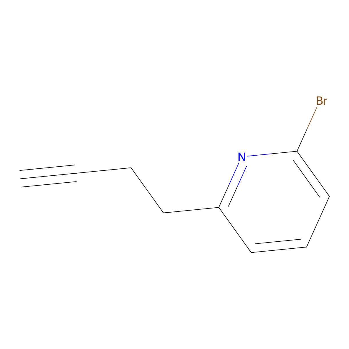 2-Bromo-6-(but-3-yn-1-yl)pyridine molecular structure, CAS 2229462-17-1