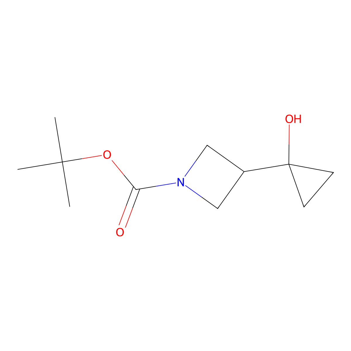 Tert-butyl 3-(1-hydroxycyclopropyl)azetidine-1-carboxylate molecular structure, CAS 2229463-75-4