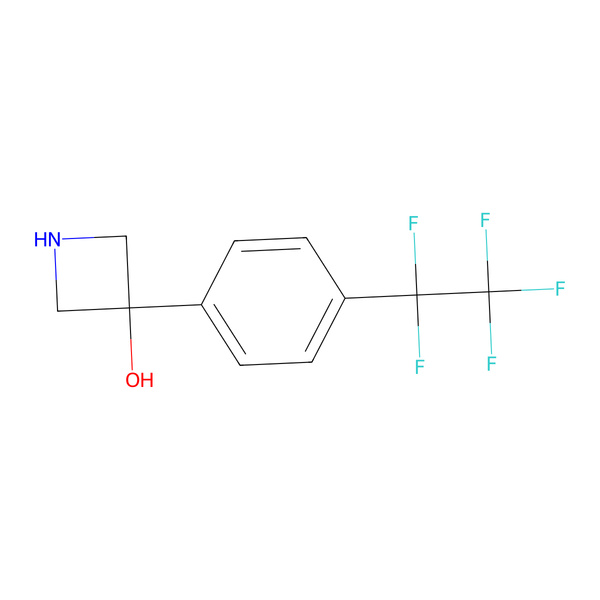 3-[4-(Pentafluoroethyl)phenyl]azetidin-3-ol molecular structure, CAS 2229464-69-9