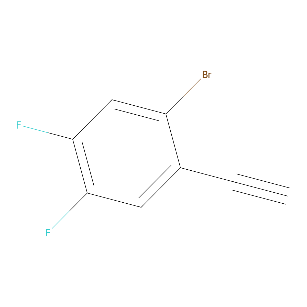 1-Bromo-2-ethynyl-4,5-difluorobenzene molecular structure, CAS 2229466-25-3