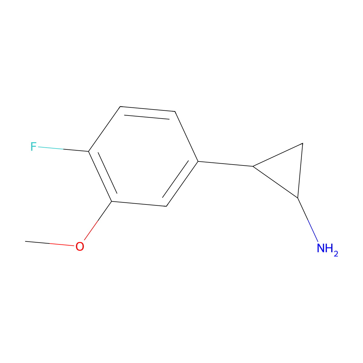 2-(4-Fluoro-3-methoxyphenyl)cyclopropan-1-amine molecular structure, CAS 2229466-68-4