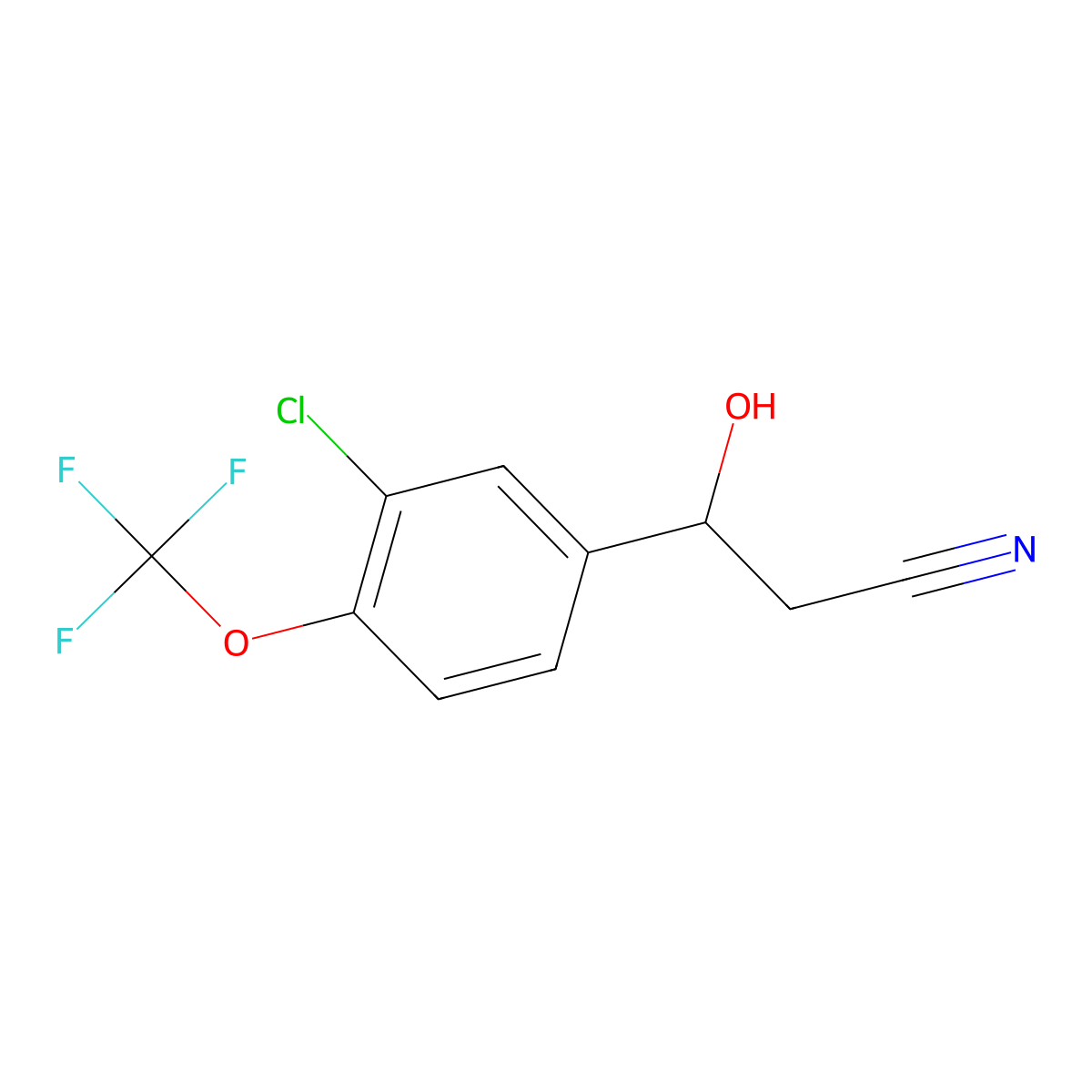 3-[3-Chloro-4-(trifluoromethoxy)phenyl]-3-hydroxypropanenitrile molecular structure, CAS 2229469-86-5
