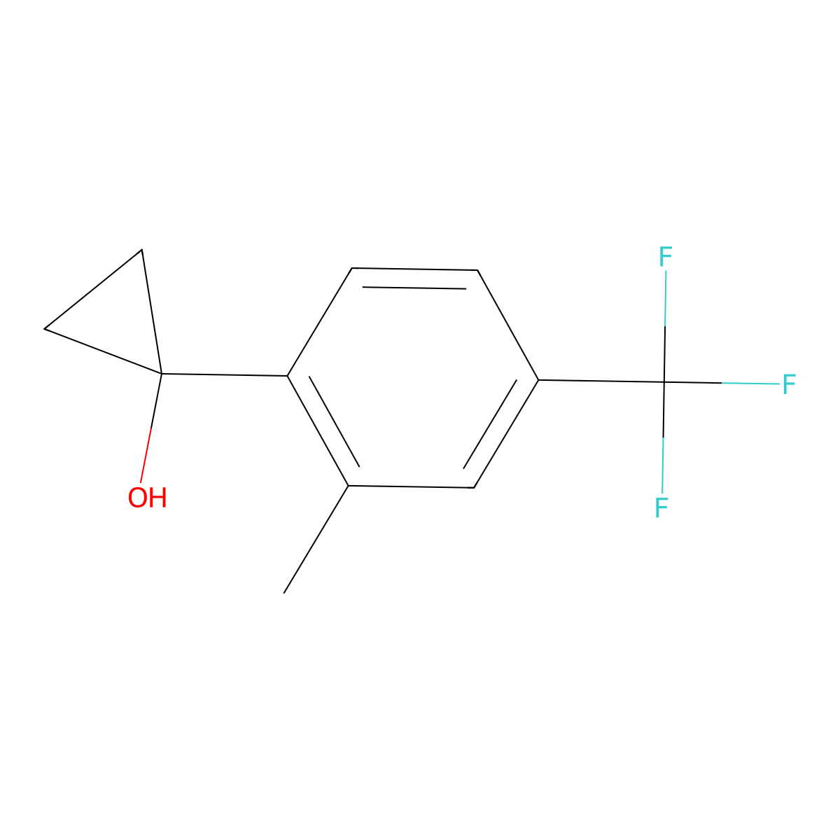 1-[2-Methyl-4-(trifluoromethyl)phenyl]cyclopropan-1-ol molecular structure, CAS 2229471-36-5