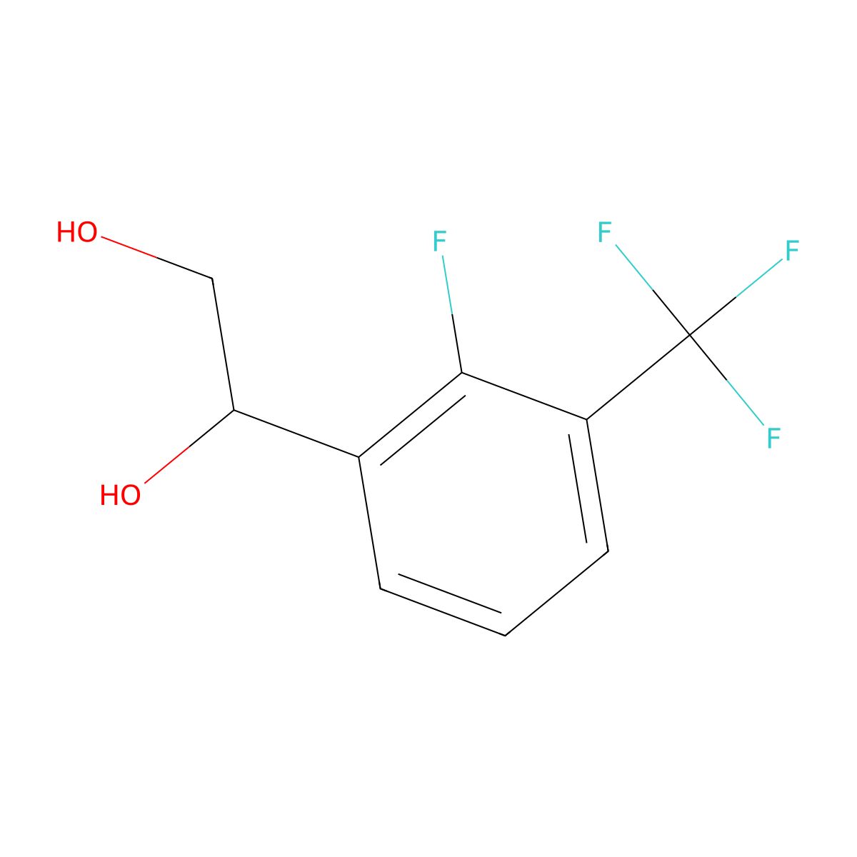 1-[2-Fluoro-3-(trifluoromethyl)phenyl]ethane-1,2-diol molecular structure, CAS 2229471-97-8