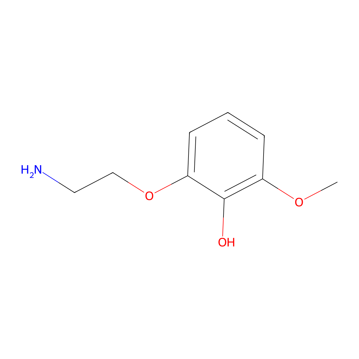 2-(2-Aminoethoxy)-6-methoxyphenol molecular structure, CAS 2229472-73-3