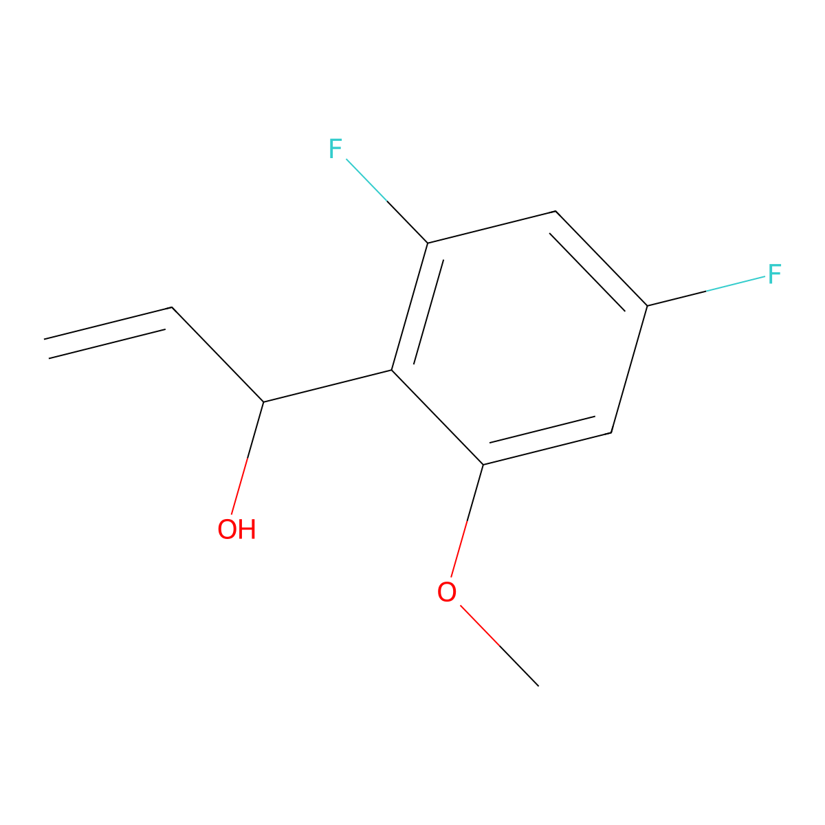 1-(2,4-Difluoro-6-methoxyphenyl)prop-2-en-1-ol molecular structure, CAS 2229473-76-9