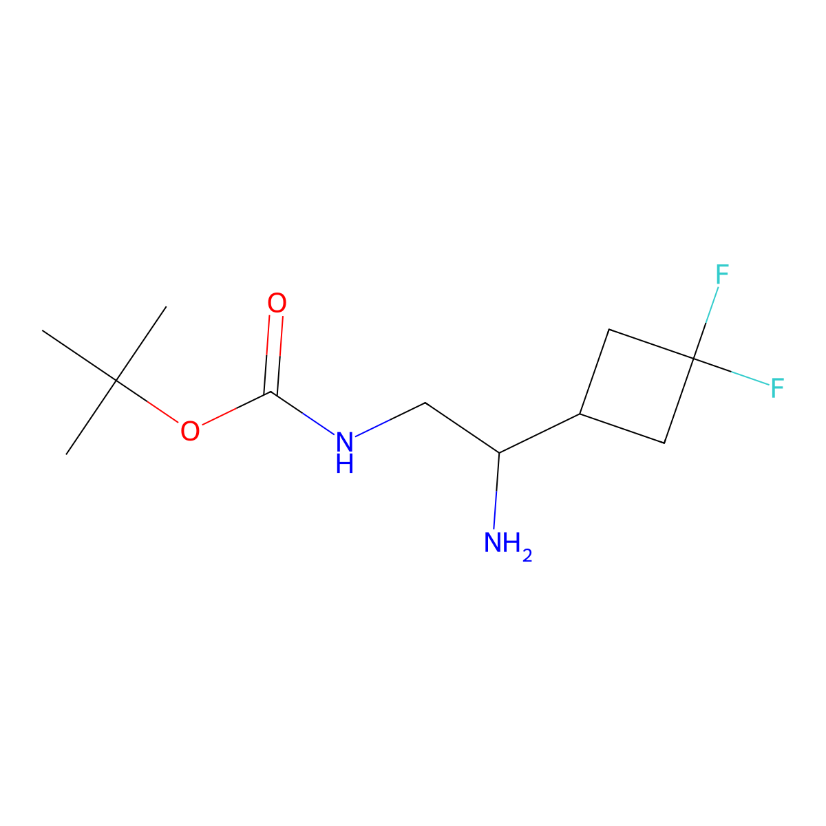tert-butyl N-[2-amino-2-(3,3-difluorocyclobutyl)ethyl]carbamate molecular structure, CAS 2229474-05-7