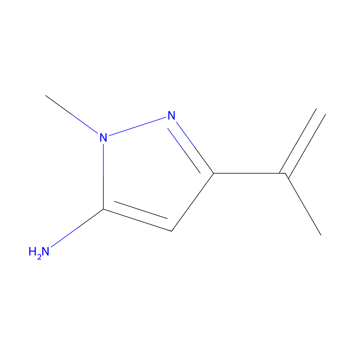 1-methyl-3-(prop-1-en-2-yl)-1H-pyrazol-5-amine molecular structure, CAS 2229477-74-9