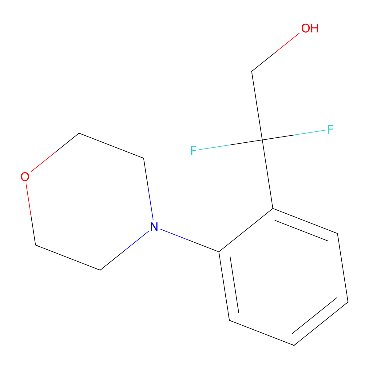 2,2-Difluoro-2-[2-(morpholin-4-yl)phenyl]ethan-1-ol molecular structure, CAS 2229480-76-4