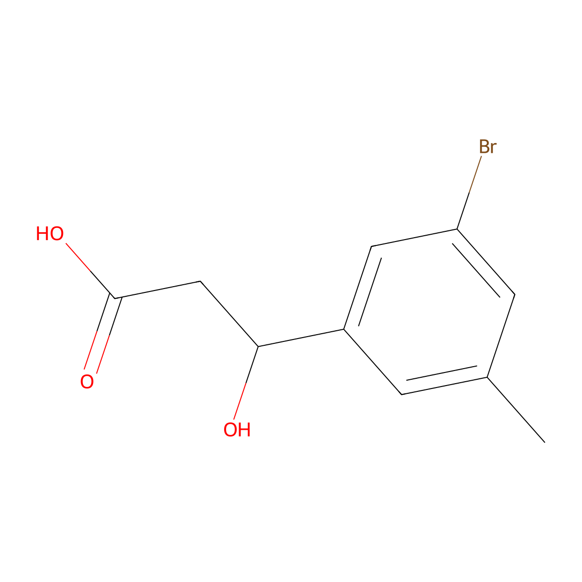 3-(3-Bromo-5-methylphenyl)-3-hydroxypropanoic acid molecular structure, CAS 2229484-10-8