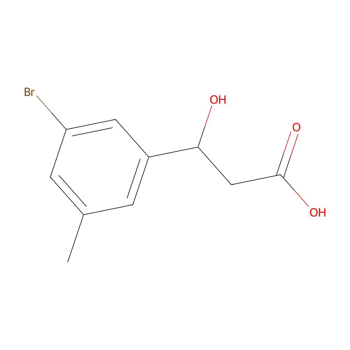 3-(3-Bromo-5-methylphenyl)-3-hydroxypropanoic acid molecular structure, CAS 2229484-10-8