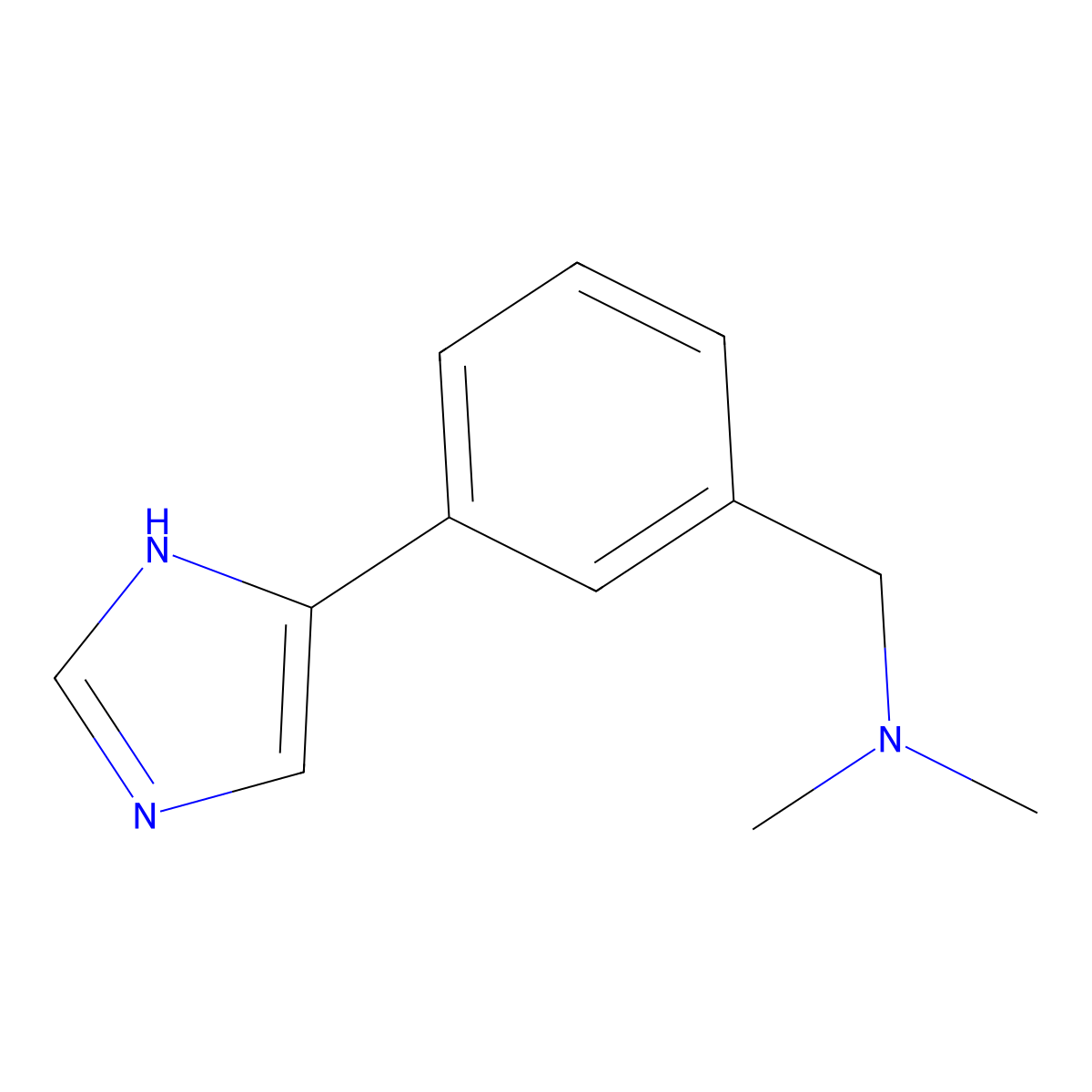 {[3-(1H-imidazol-4-yl)phenyl]methyl}dimethylamine molecular structure, CAS 2229487-54-9