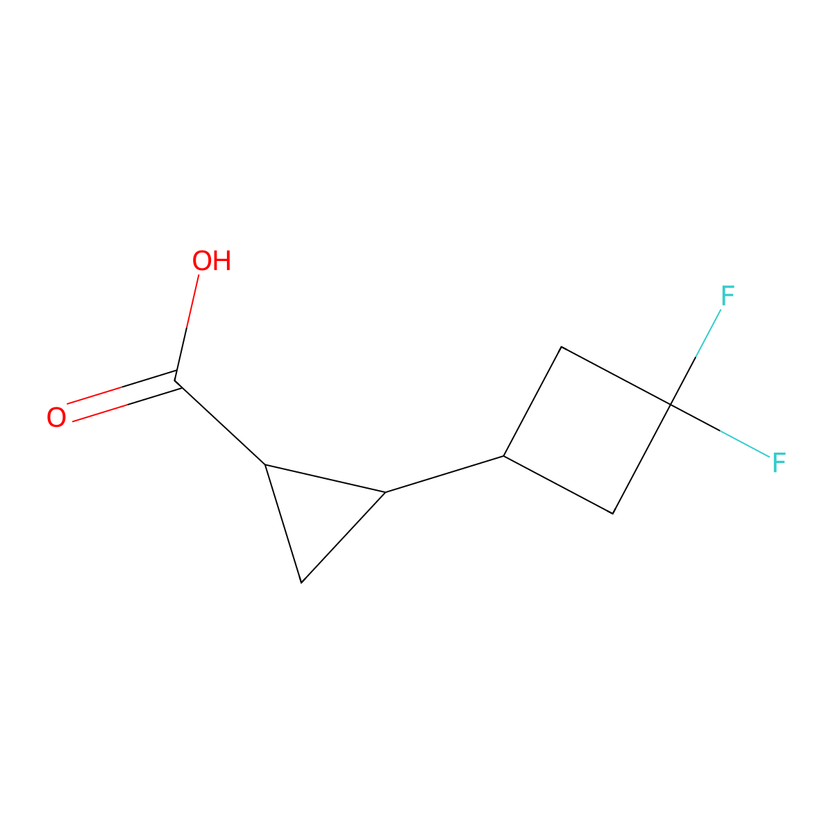 2-(3,3-Difluorocyclobutyl)cyclopropane-1-carboxylic acid molecular structure, CAS 2229487-68-5