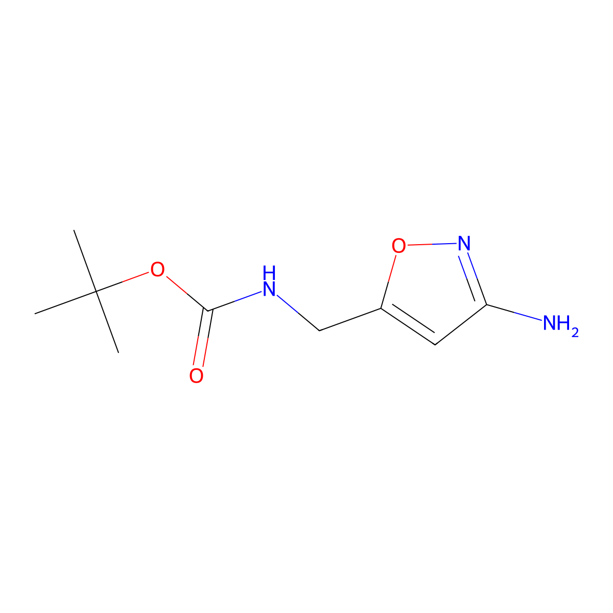 Tert-butyl N-[(3-amino-1,2-oxazol-5-yl)methyl]carbamate molecular structure, CAS 2229488-54-2