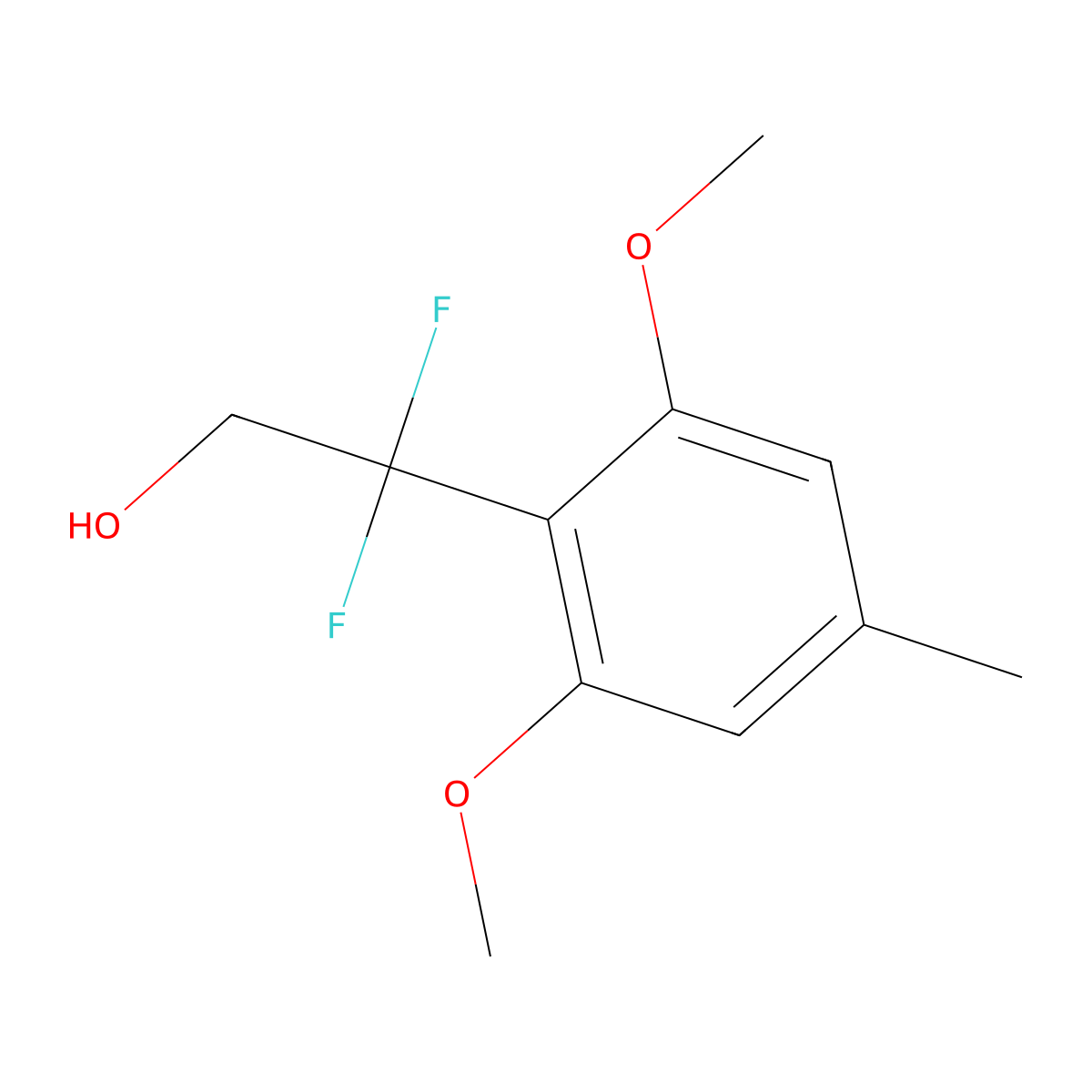 2-(2,6-Dimethoxy-4-methylphenyl)-2,2-difluoroethan-1-ol molecular structure, CAS 2229490-76-8