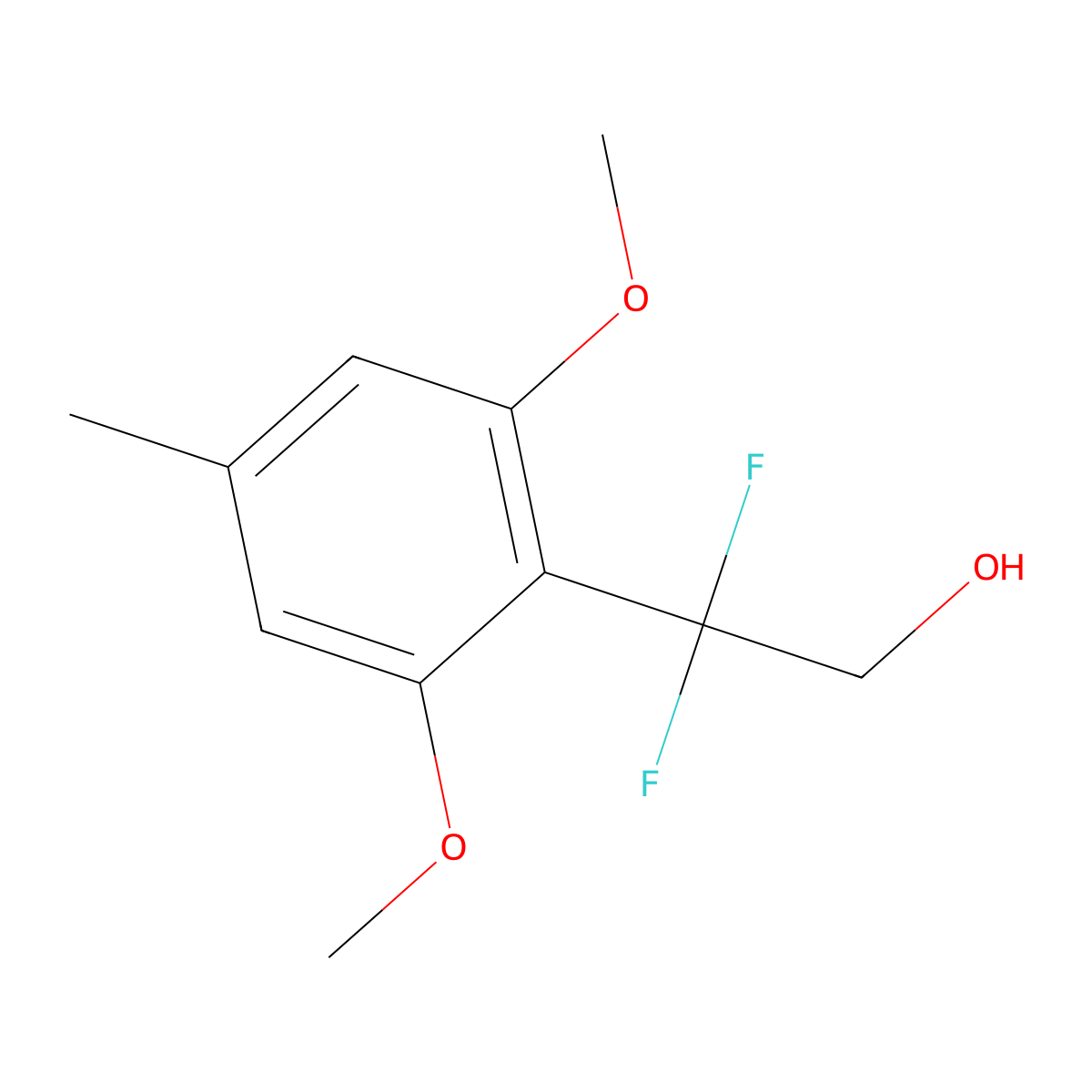 2-(2,6-Dimethoxy-4-methylphenyl)-2,2-difluoroethan-1-ol molecular structure, CAS 2229490-76-8