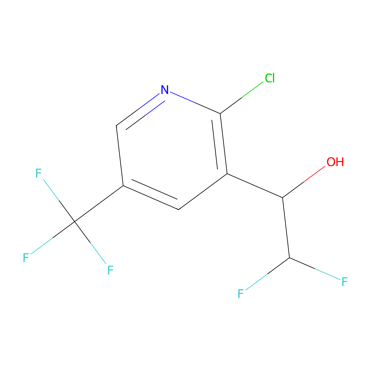 1-[2-Chloro-5-(trifluoromethyl)pyridin-3-yl]-2,2-difluoroethan-1-ol molecular structure, CAS 2229492-09-3