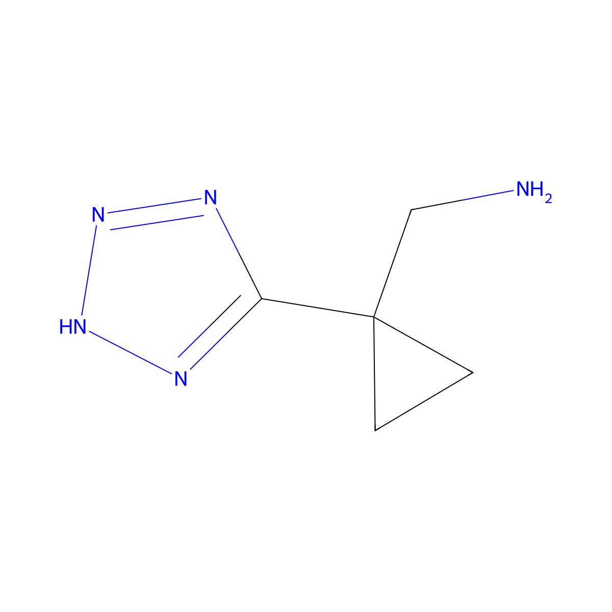 1-[1-(1H-1,2,3,4-tetrazol-5-yl)cyclopropyl]methanamine molecular structure, CAS 2229492-22-0