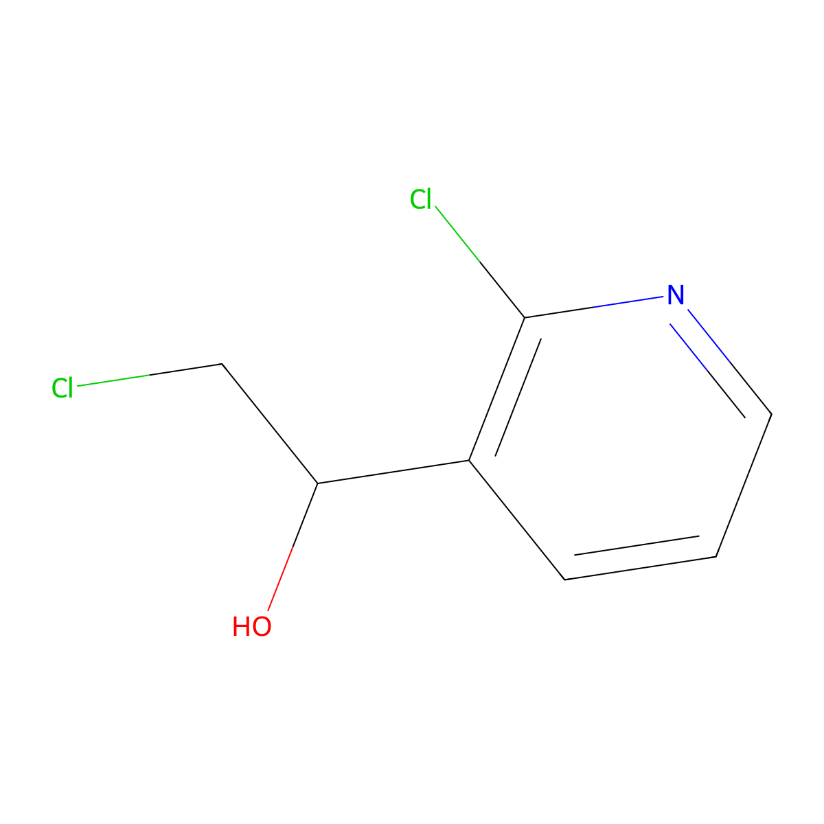 2-Chloro-1-(2-chloropyridin-3-yl)ethan-1-ol molecular structure, CAS 2229493-86-9
