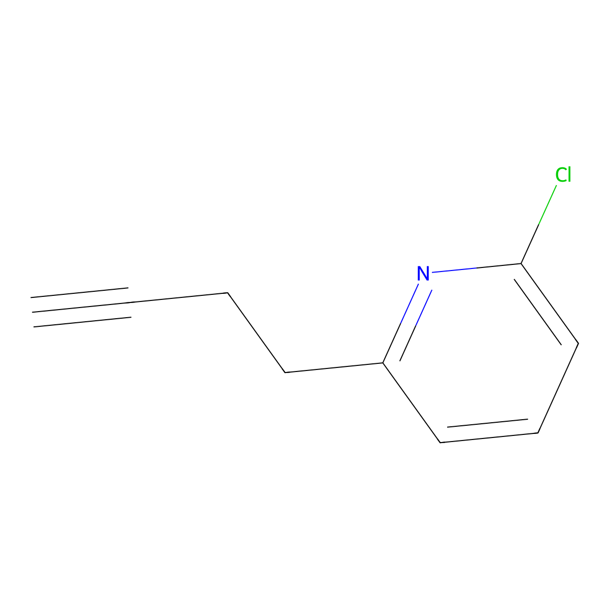 2-(But-3-yn-1-yl)-6-chloropyridine molecular structure, CAS 2229494-73-7