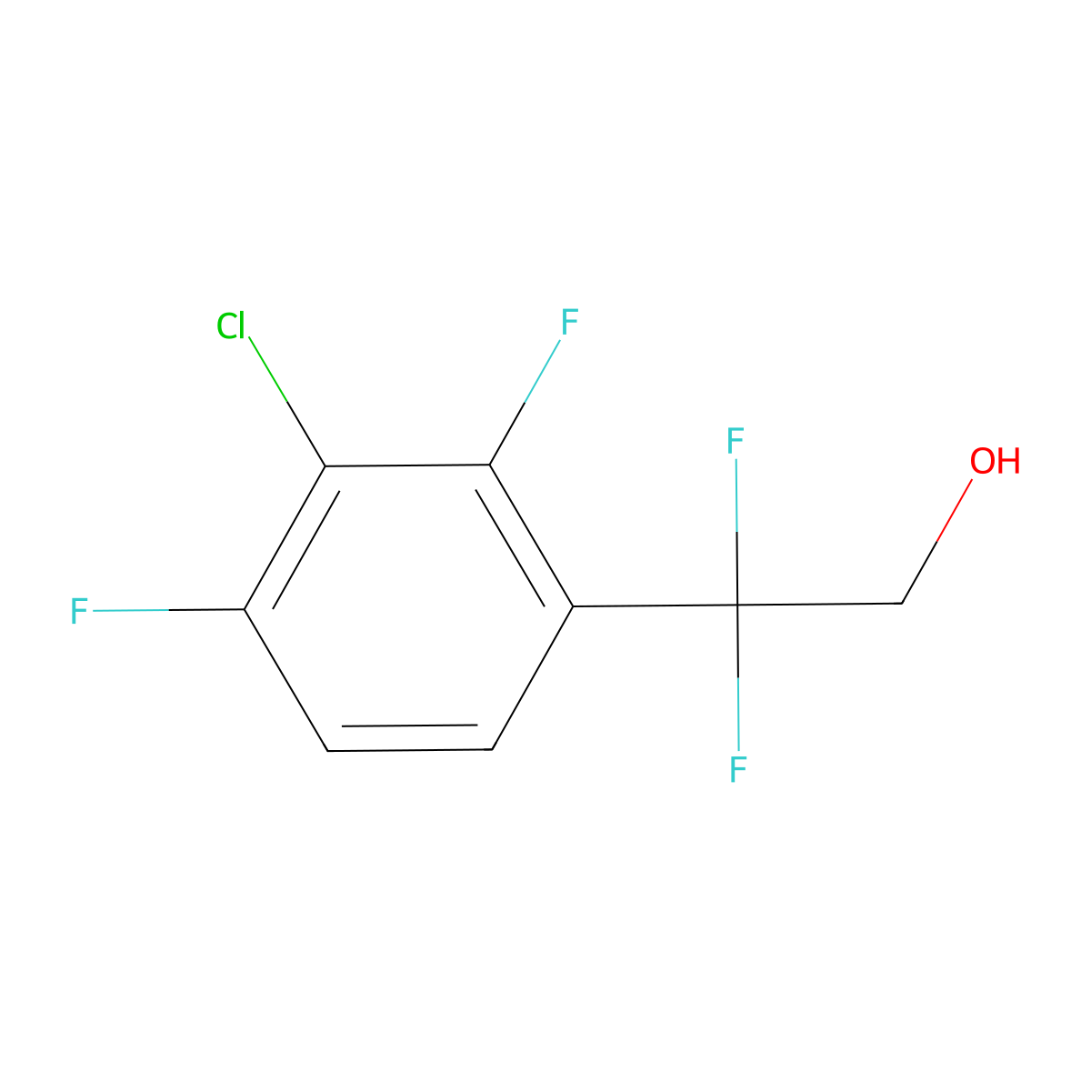 2-(3-Chloro-2,4-difluorophenyl)-2,2-difluoroethan-1-ol molecular structure, CAS 2229495-04-7