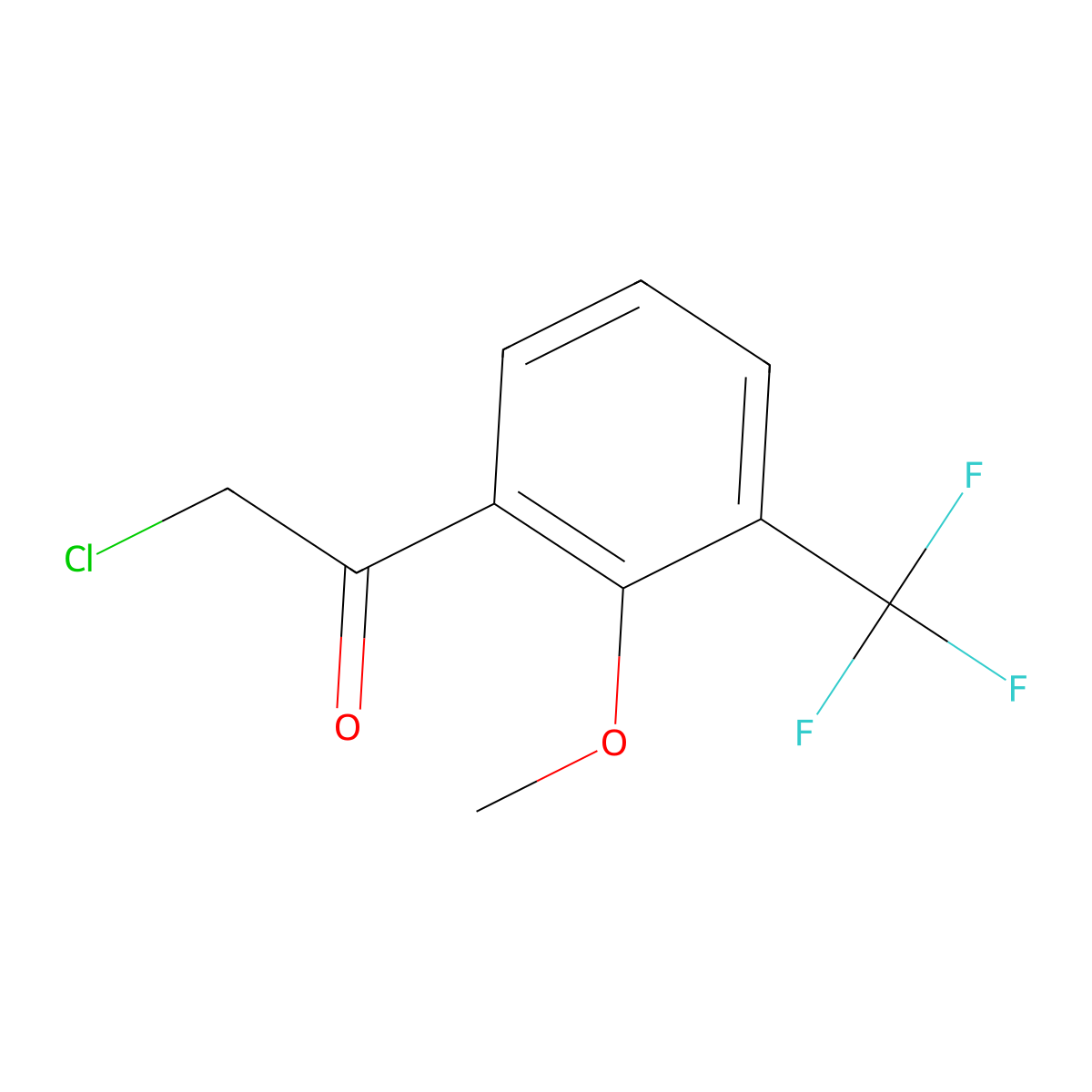 2-Chloro-1-[2-methoxy-3-(trifluoromethyl)phenyl]ethan-1-one molecular structure, CAS 2229495-67-2