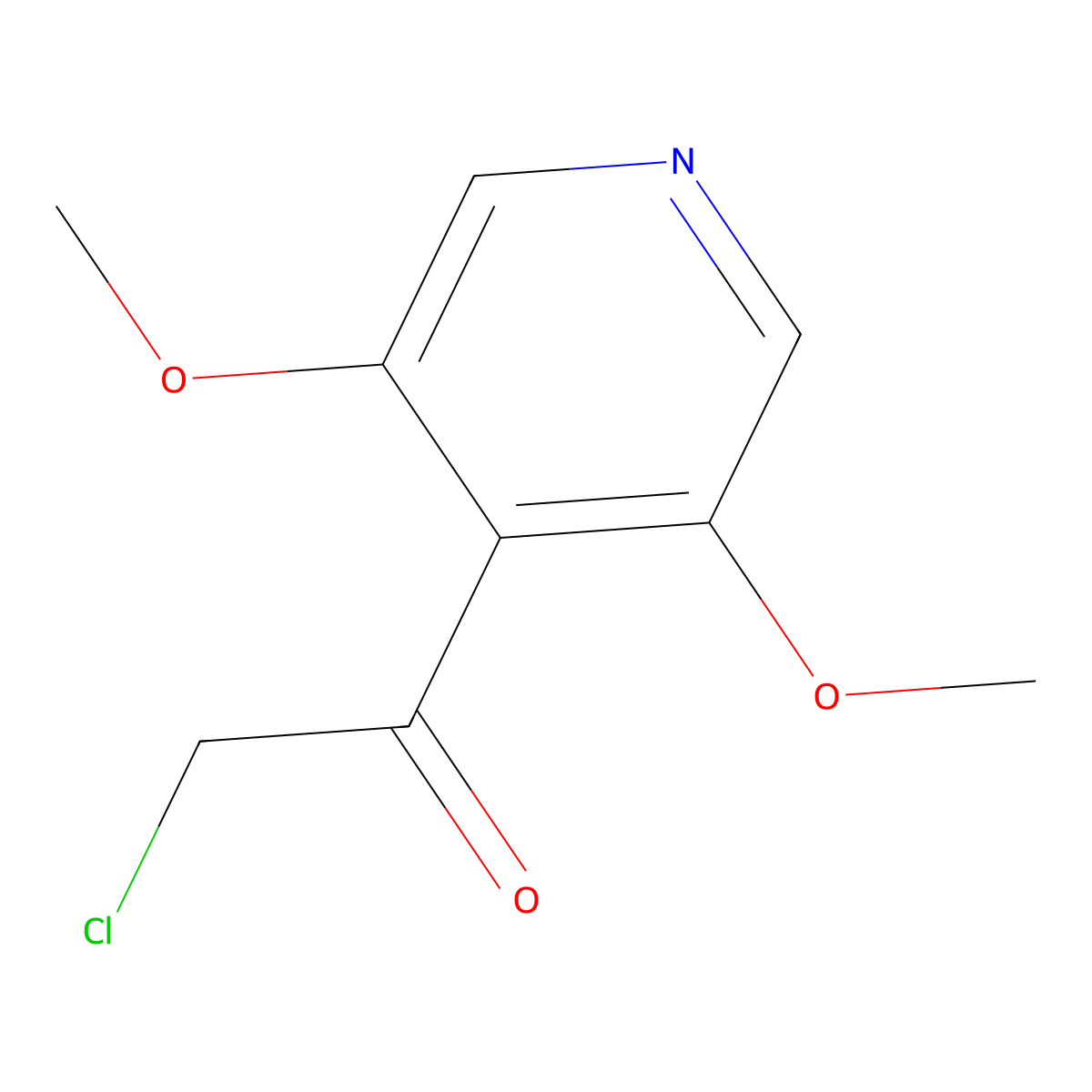 2-Chloro-1-(3,5-dimethoxypyridin-4-yl)ethan-1-one molecular structure, CAS 2229498-93-3