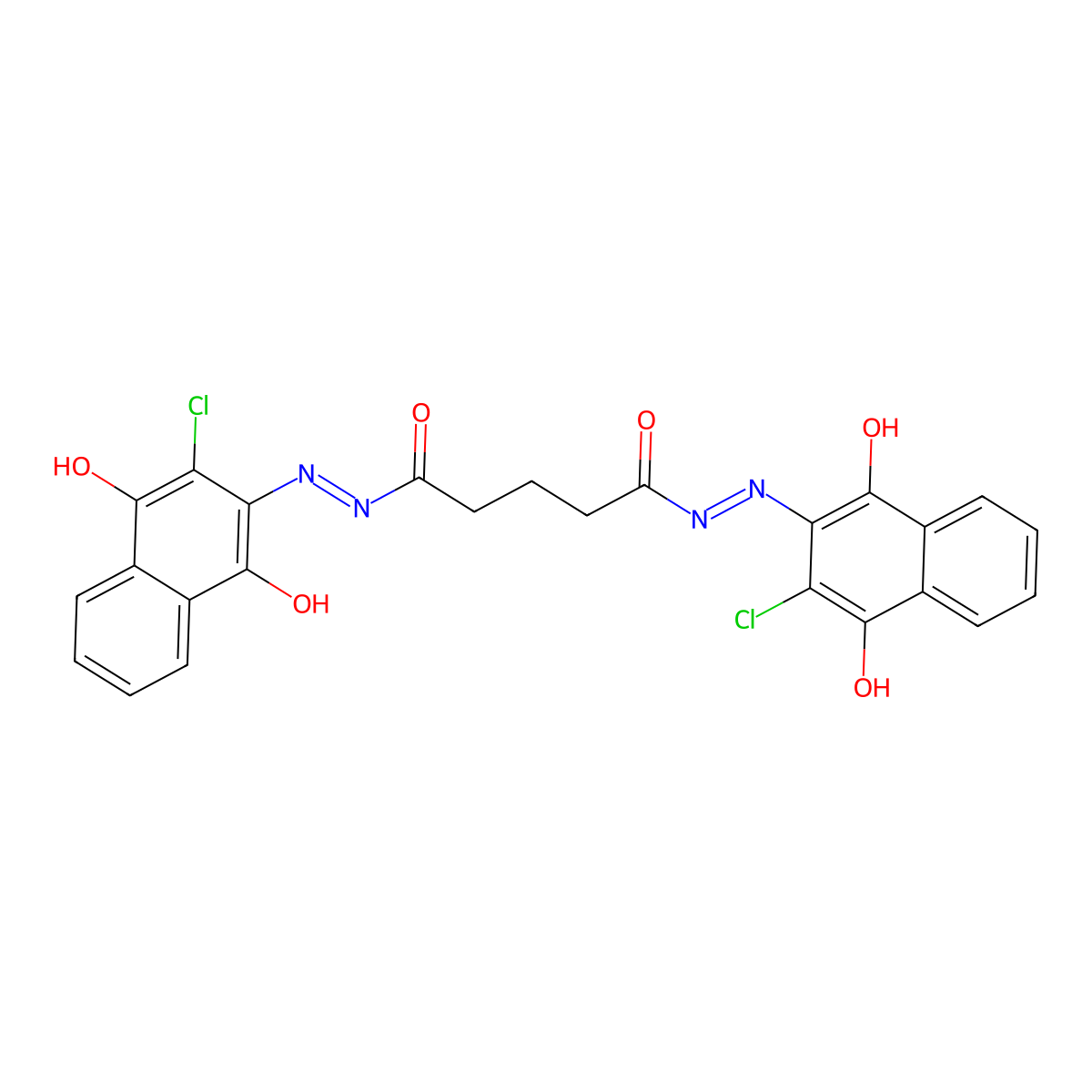 1-N',5-N'-bis(3-chloro-1,4-dioxonaphthalen-2-yl)pentanedihydrazide molecular structure, CAS 22295-49-4