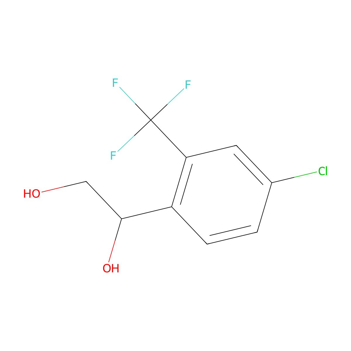1-[4-Chloro-2-(trifluoromethyl)phenyl]ethane-1,2-diol molecular structure, CAS 2229500-57-4