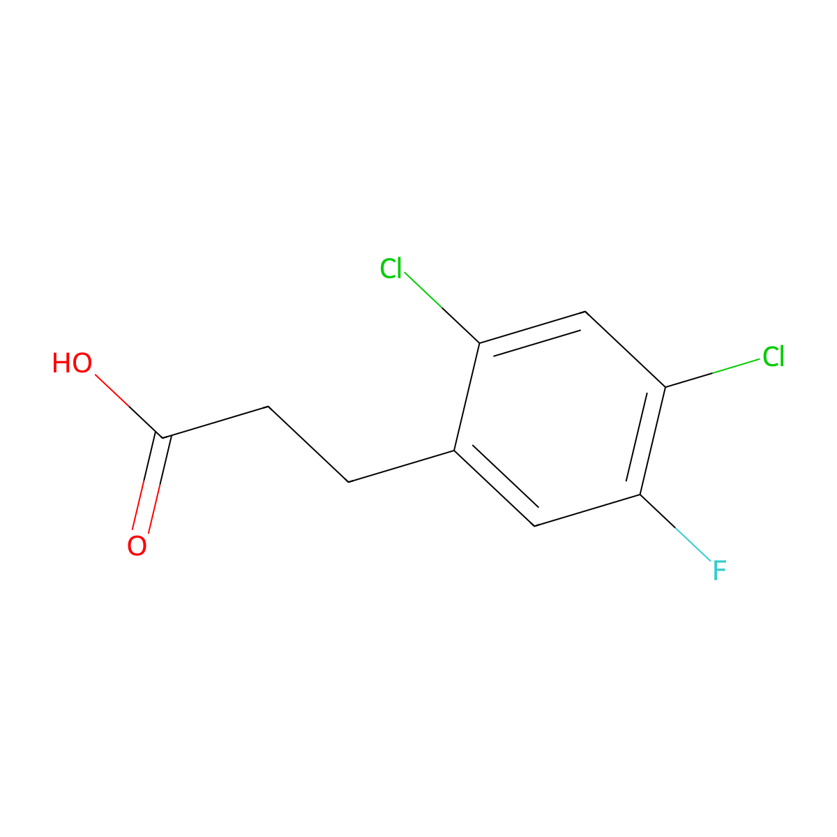 3-(2,4-Dichloro-5-fluorophenyl)propanoic acid molecular structure, CAS 2229501-39-5