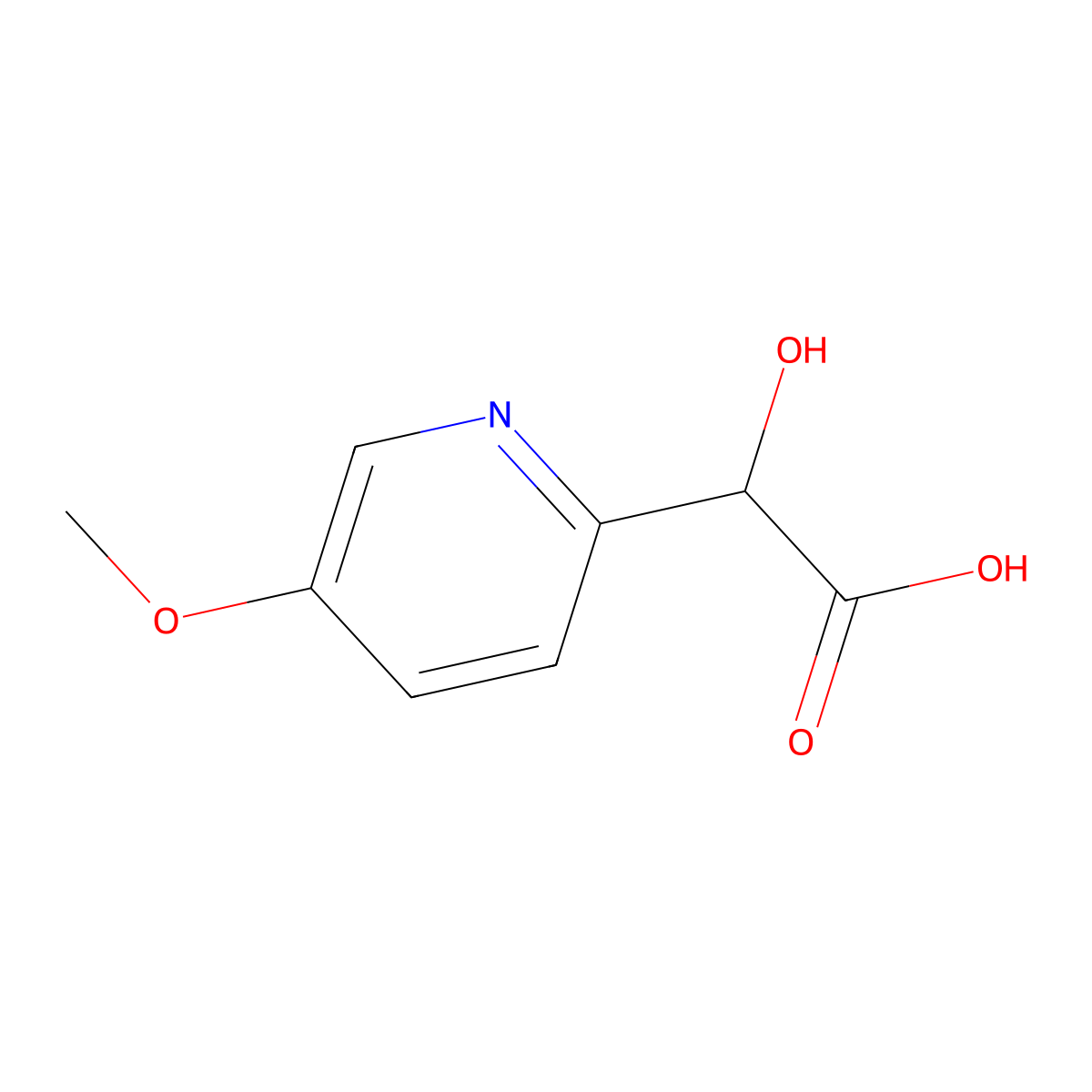 2-Hydroxy-2-(5-methoxypyridin-2-yl)acetic acid molecular structure, CAS 2229501-82-8