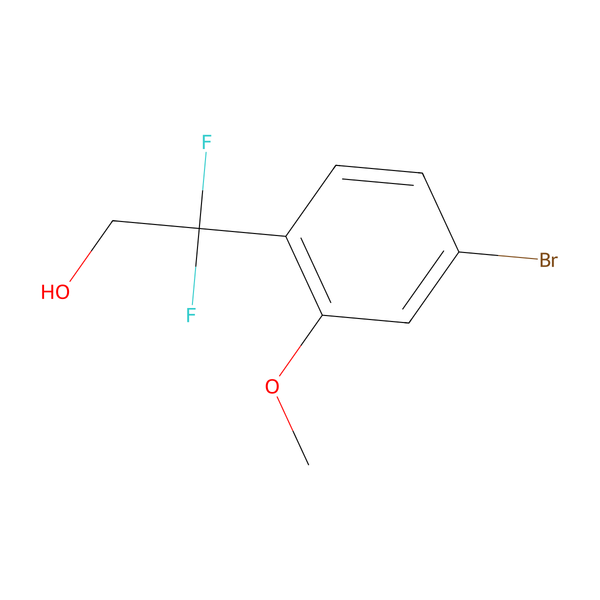 2-(4-Bromo-2-methoxyphenyl)-2,2-difluoroethan-1-ol molecular structure, CAS 2229501-86-2