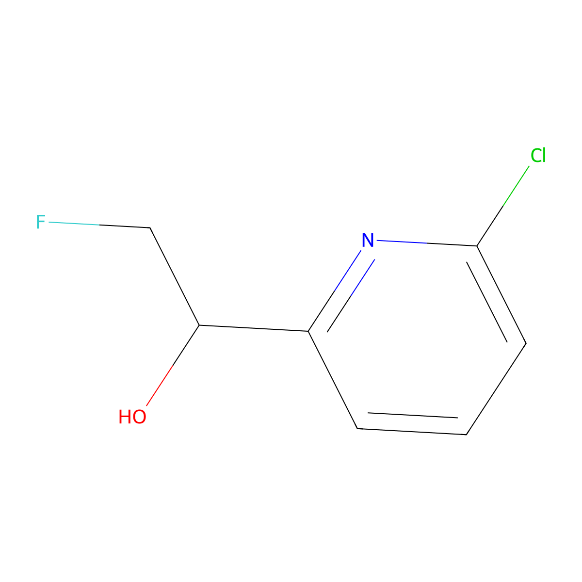 1-(6-Chloropyridin-2-yl)-2-fluoroethan-1-ol molecular structure, CAS 2229501-94-2