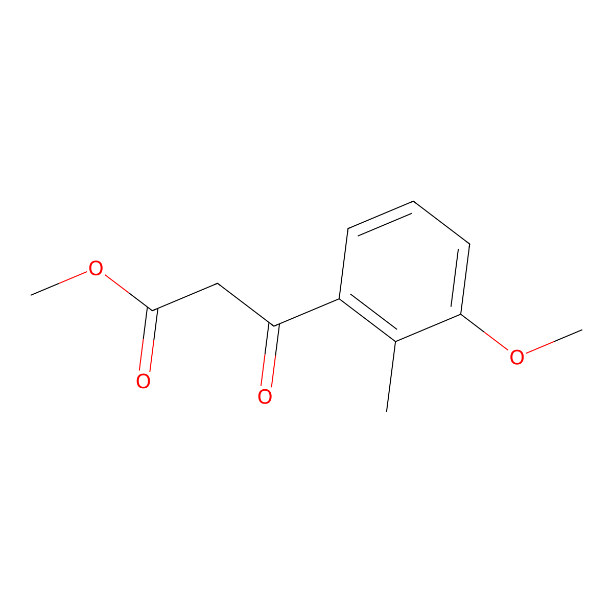 Methyl 3-(3-methoxy-2-methylphenyl)-3-oxopropanoate molecular structure, CAS 2229502-15-0