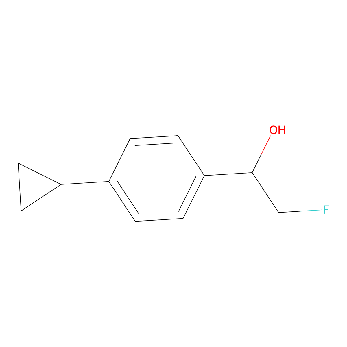 1-(4-Cyclopropylphenyl)-2-fluoroethan-1-ol molecular structure, CAS 2229502-34-3