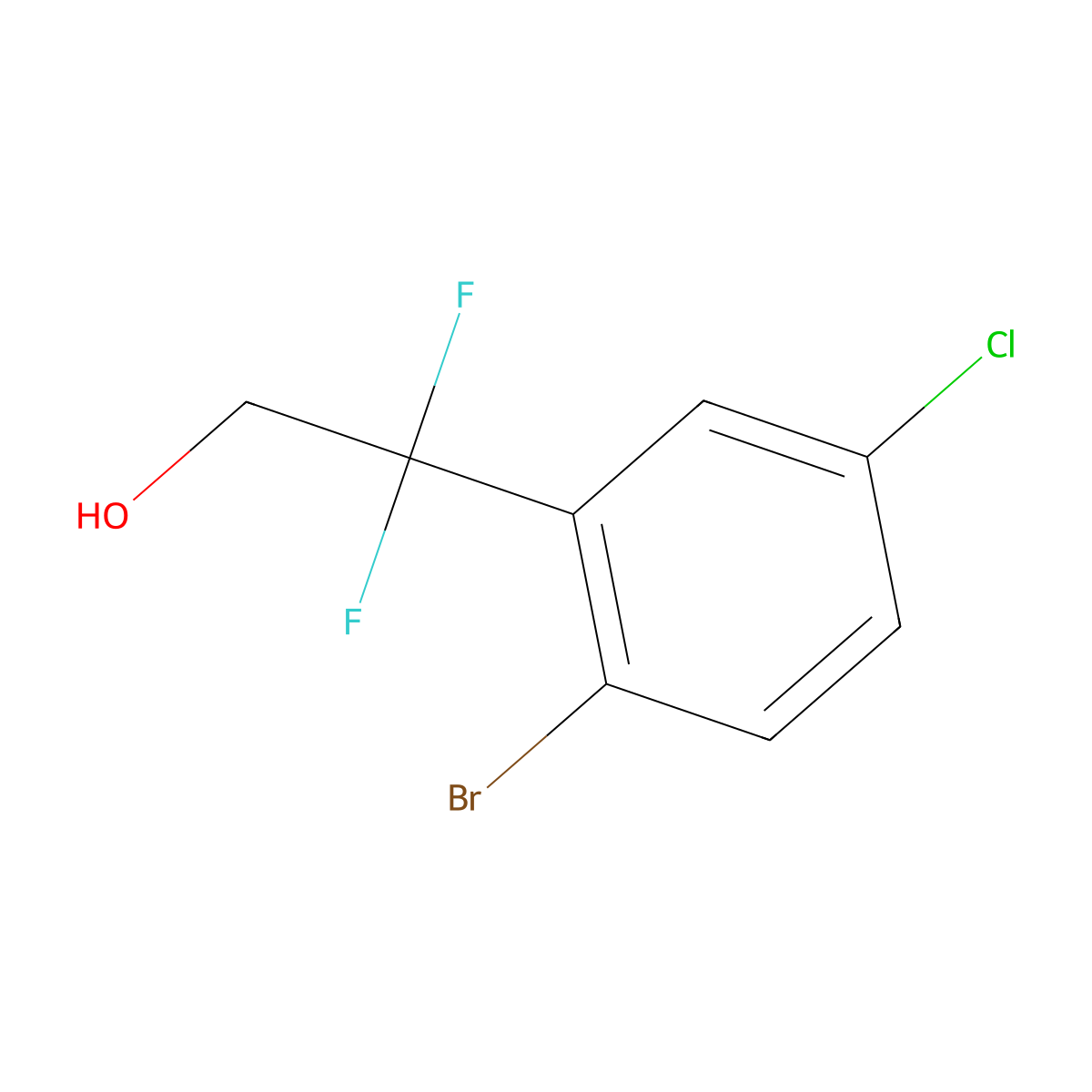 2-(2-Bromo-5-chlorophenyl)-2,2-difluoroethan-1-ol molecular structure, CAS 2229503-03-9